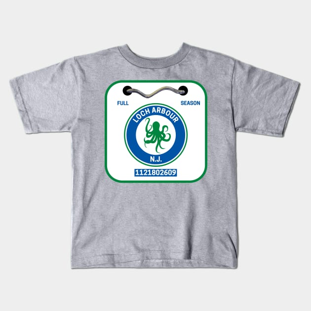 Loch Arbour New Jersey Beach Badge Kids T-Shirt by fearcity